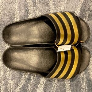 Men’s Gold Adidas Slides
